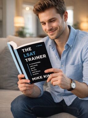 The LSAT Trainer by Mike Kim - Black & Light Blue Cover
